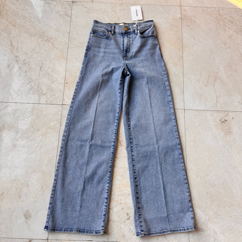 Frame Le Slim Palazzo Blue Wide Leg Jeans size 26 - Picture 5 of 12